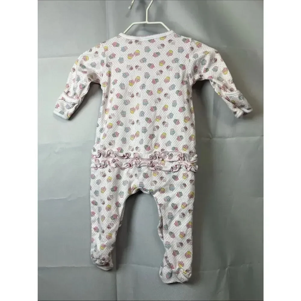 Magnolia Baby cupcake Printed footie Pima cotton size 3 months